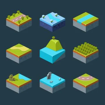 Vector of Isometric Landscape Stock Illustration