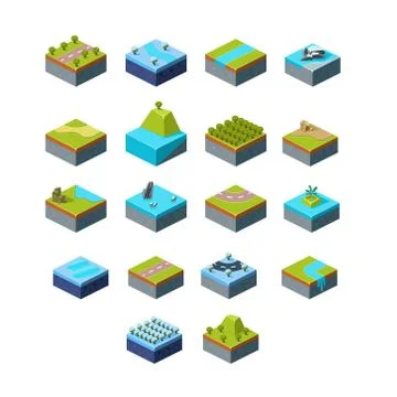 Vector of Isometric Landscape Stock Illustration