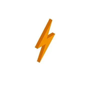 Vector isometric lightning icon on a white background Stock Illustration