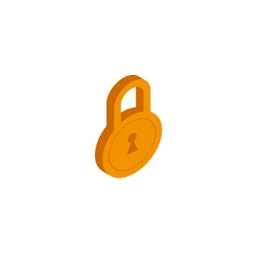 Vector isometric Lock icon on a white background Stock Illustration