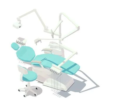 Vector isometric low poly dental chair Stock Illustration