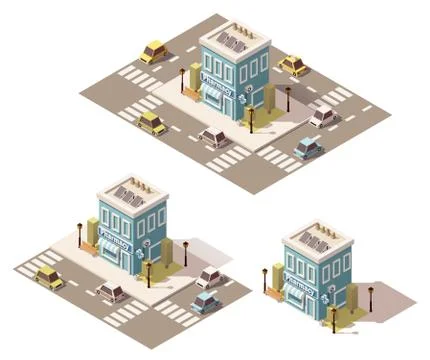Vector isometric low poly drugstore icon Stock Illustration