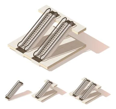 Vector isometric low poly escalator Stock Illustration