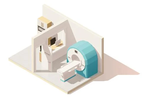 Vector isometric low poly MRI room icon Stock Illustration