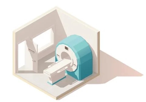 Vector isometric low poly MRI room icon Stock Illustration