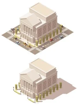 Vector isometric low poly Opera house Stock Illustration