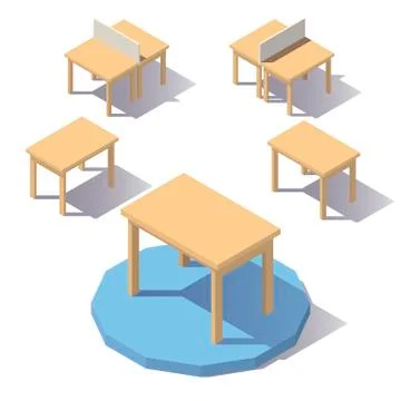 Vector isometric low poly Table Stock Illustration