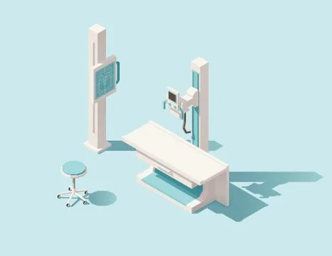 Vector isometric low poly x-ray machine Stock Illustration