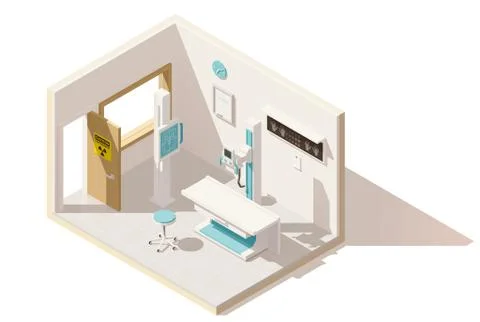 Vector isometric low poly x-ray machine Stock Illustration