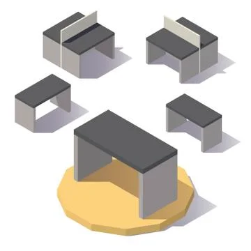 Vector isometric lowpoly Table Stock Illustration
