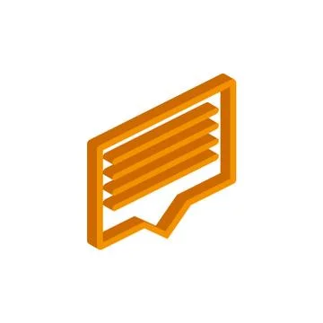 Vector isometric message icon on a white background Stock Illustration