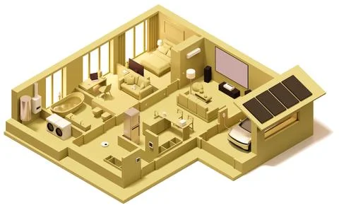 Vector isometric modern smart home Stock Illustration
