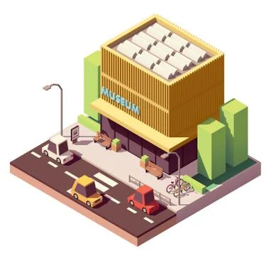 Vector isometric museum building Stock Illustration