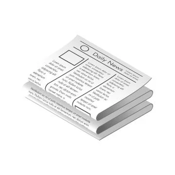Vector isometric newspaper. Stock Illustration