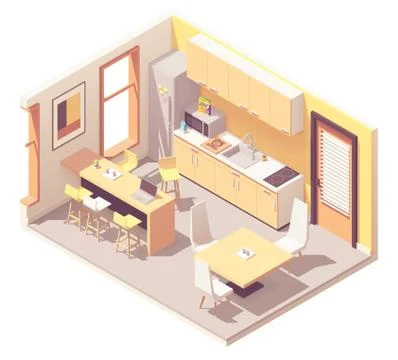 Vector isometric office break room Illustrazione stock
