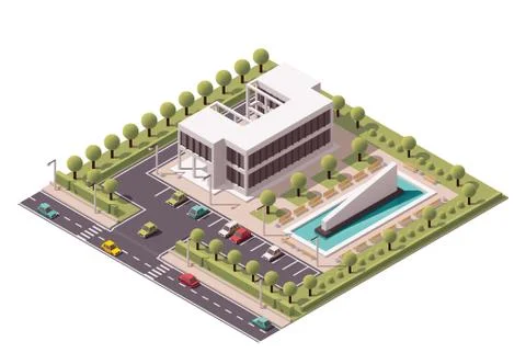 Vector isometric office building icon Stock Illustration