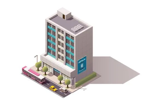 Vector isometric office building Stock Illustration