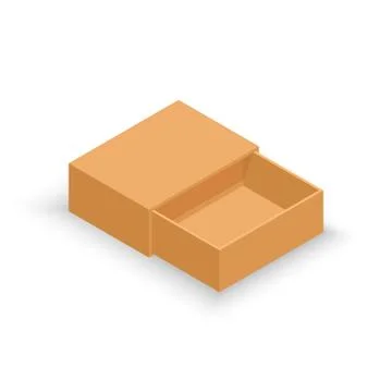 Vector isometric opened cardboard box. Delivery and packaging. Transportation Stock Illustration