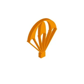 Vector isometric parachute icon on a white background 스톡 일러스트