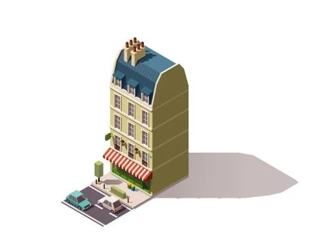 Vector isometric Paris building Stock Illustration