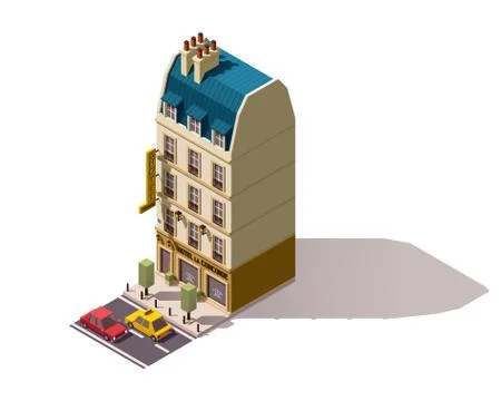 Vector isometric Paris building Stock Illustration