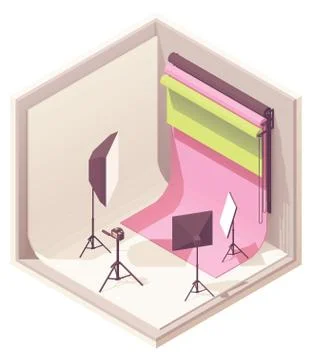 Vector isometric photo studio Stock Illustration