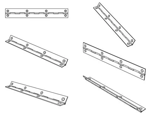 Vector isometric piano continuous door hinge 스톡 일러스트