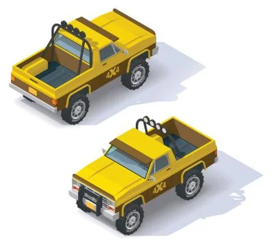 Vector isometric pickup Stock Illustration