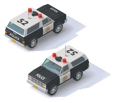 Vector isometric police SUV Stock Illustration