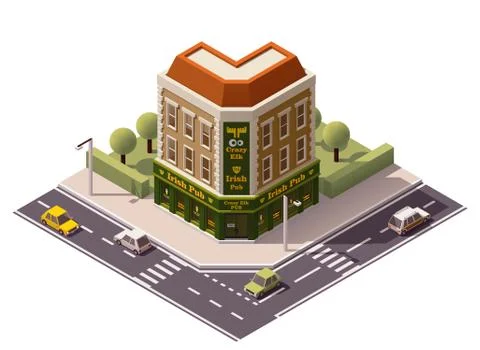 Vector isometric pub Stock Illustration