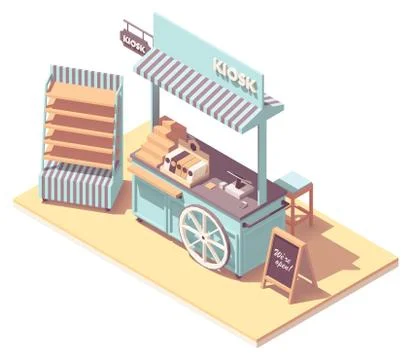 Vector isometric retail kiosk Stock Illustration