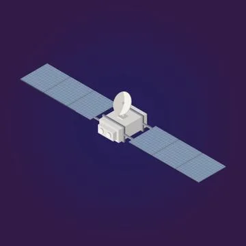 Vector isometric Satellite icon Stock Illustration