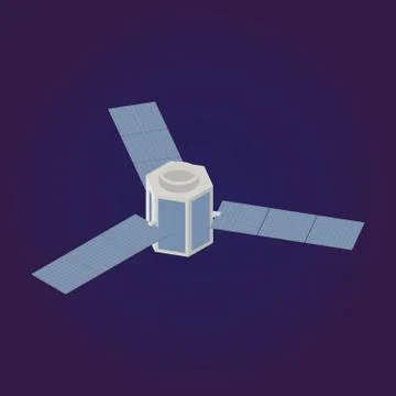 Vector isometric Satellite icon Stock Illustration