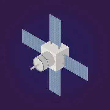 Vector isometric Satellite icon Stock Illustration