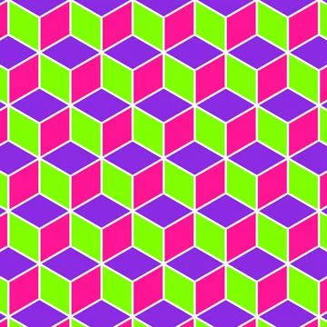 Vector isometric seamless cube patterns. Geometric abstract 3d cube wallpaper Stock Illustration