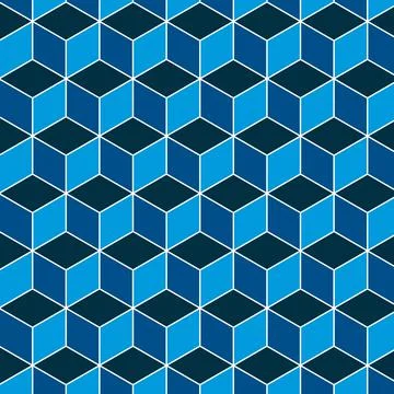 Vector isometric seamless cube patterns. Geometric abstract 3d cube Stock Illustration