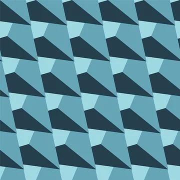 Vector isometric seamless geometric 3d futuristic pattern. Blue repeatable cr 스톡 일러스트