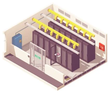 Vector isometric server room Illustrazione stock
