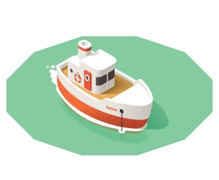 Vector isometric ship Stock Illustration