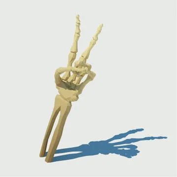 Vector isometric skeleton hand. Illustration for Halloween 스톡 일러스트