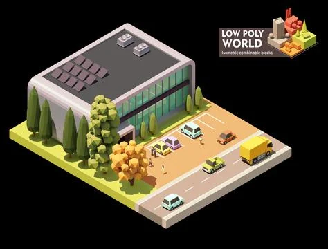 Vector isometric small office building Stock Illustration