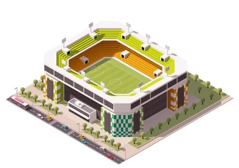 Vector isometric soccer arena Illustrazione stock