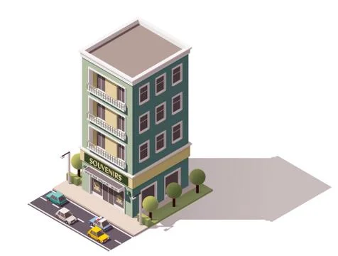 Vector isometric souvenir store Stock Illustration