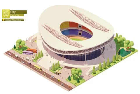 Vector isometric stadium building Ilustración de archivo