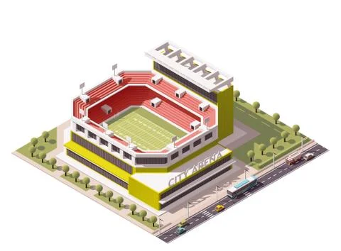 Vector isometric stadium Stock Illustration