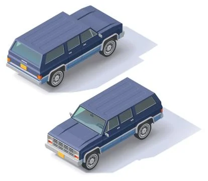 Vector isometric SUV Stock Illustration