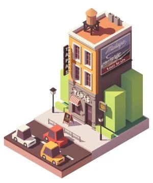 Vector isometric tapas restaurant Stock Illustration