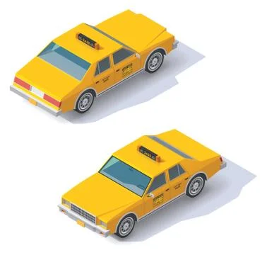 Vector isometric taxi cab Stock Illustration