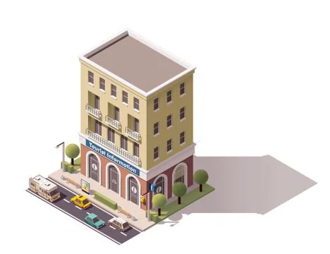Vector isometric tourist information centre Stock Illustration