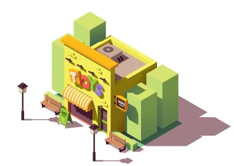 Vector isometric toy store Stock Illustration